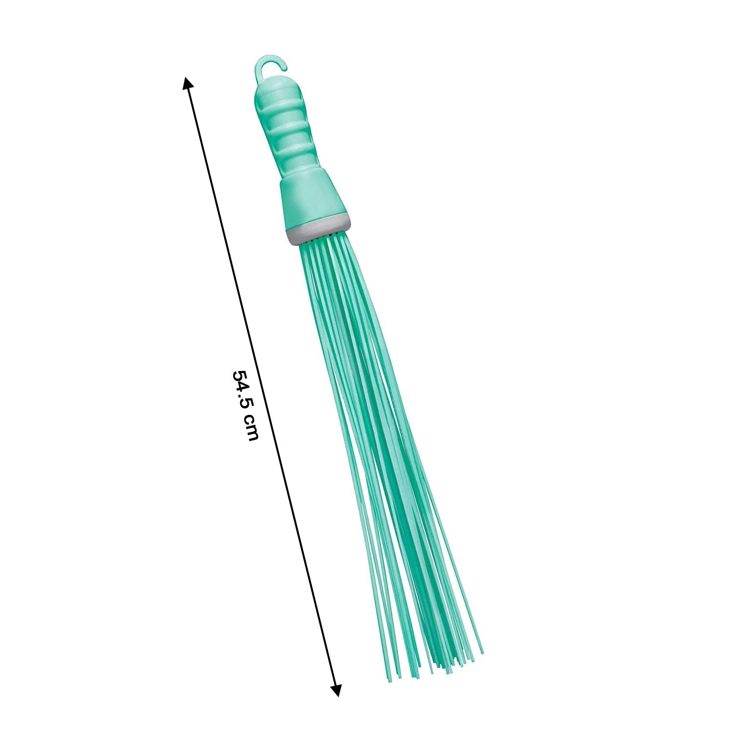 Plastic broom for cleaning, showing bristles and handle Plastic broom for cleaning, showing bristles and handle